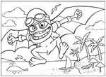 Флеш-раскраска Зарубежные мультфильмы - Crazy Frog в полете