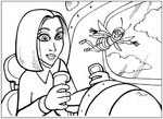 Флеш-раскраска Зарубежные мультфильмы - Би Муви в самолете
