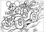 Флеш-раскраска Мультяшки - Микки и Дональд катаются на квадроцикле