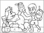 Флеш-раскраска Отечественные мультфильмы - Малыш и Карлсон