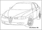 Флеш-раскраска Техника - Автомобиль Alfa Romeo