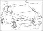 Флеш-раскраска Техника - Автомобиль Alfa Romeo